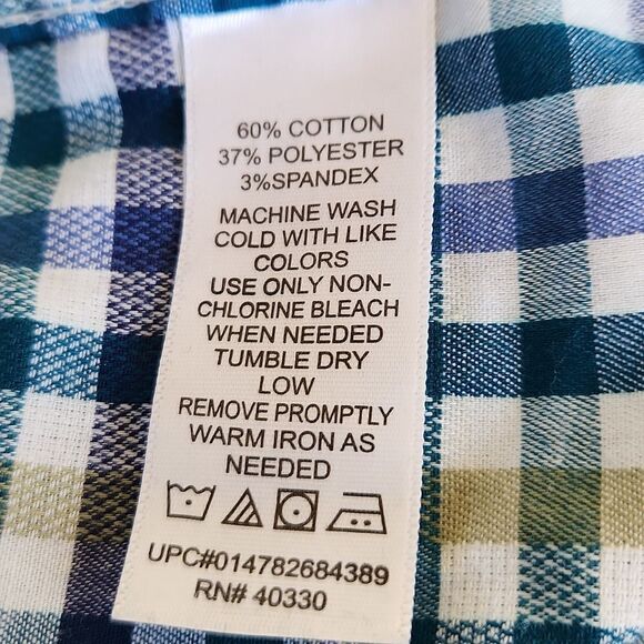 5/$15 Haggar Clothing Stretch men's XXL plaid button down business casual shirt - Picture 5 of 5